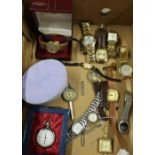 Selection of various vintage and other gents wristwatches, pocket watch etc, including ladies