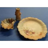 Group of Royal Worcester ceramics comprising of side plate No. 1416, a clam shell dish No. 1413