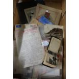 Selection of various paperwork, ephemera, FDCs, Players cigarette cards, postcards, early 1900s