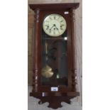 Modern mahogany cased chiming wall clock