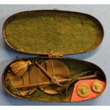 18th/19th C cased set of scales for half and full guineas in original case