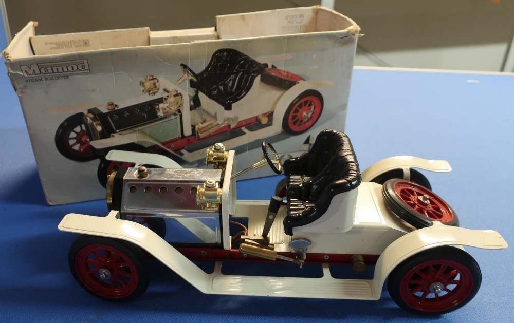 Boxed Mamod steam roadster car