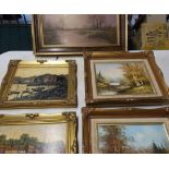 A selection of various pictures, prints, oil canvases, landscape scenes etc