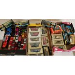 Collection of various Matchbox Days Gone, Hornby and other diecast vehicles in three boxes