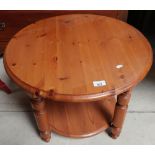 Modern pine two tier circular occasional table