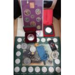 Group of historic car tokens, various commemorative medals including Jubilee 1887, Edward VII
