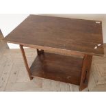 Oak Arts & Crafts style two tier occasional table (50cm x 76cm x 58cm)