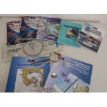 Selection of various sailing related books, navigational training books, compass projector etc