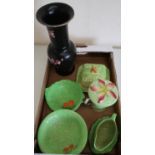 Selection of Carlton ware, cabbage leaf pattern ceramics and tableware and a Carlton ware black