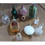 Selection of various assorted Victorian and later glass scent bottles