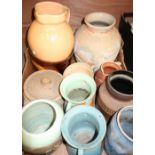 Quantity of various studioware ceramics, vases, jugs, etc in one box