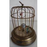 Bird cage clock with wind up action (height 20cm)
