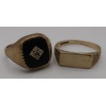 Two 9ct gold signet rings