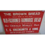 Advertising board for The Brown Bread, Old Fashioned Farmhouse Bread by T. C Greensmiths & Sons,