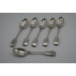 Set of six London 1861 silver hallmarked teaspoons
