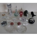 Collection of various studio glass ware, glass paper weights, etc including limited edition Caith