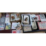 Large collection of various assorted playing cards, card games, picture cards etc and games