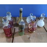 Selection of various assorted glass and other scent bottles