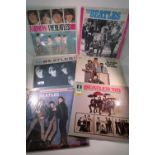 Six The Beatles LP records including Meet The Beatles ST2047, The Beatles Yesterday And Today