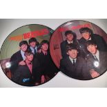Two The Beatles picture disc LP records, Please Please Me OP-7548, and With The Beatles OP-7549 (2)
