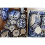 Booths 'Real Old Willow' pattern tea service pair of Maling Cetem ware Willow pattern vases, and a