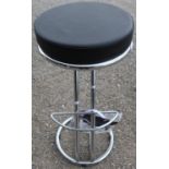 Italian made Effezeta bar stool with chrome supports and leatherette top, with associated magazine