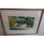 Roger Mclean, Country house in a wooded landscape, watercolour, signed and dated 1994 (34cm x 54cm)