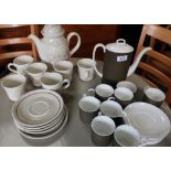 Wedgwood Susie Cooper design Forest pattern six place coffee service and a Royal Doulton Florinda