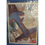 Three circa WWII posters including 'On To Japan' by Sevek, 'The Downfall Of The Dictators Is