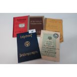 Group of five German Third Reich ID pass books with various info and stamped detail c.1930's