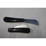 Two single blade pocket knives, 2 1/4 inch Rodgers blades