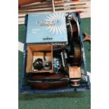 Daiwa Opas 6000 spinning reel boxed, Mitchell 300A and Cap 304 reel with spare spool, an Abu 501