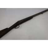 Percussion cap double barrelled sporting gun (A/F)