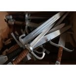 A collection of sixteen various assorted aluminium reenactors medieval style short swords/daggers