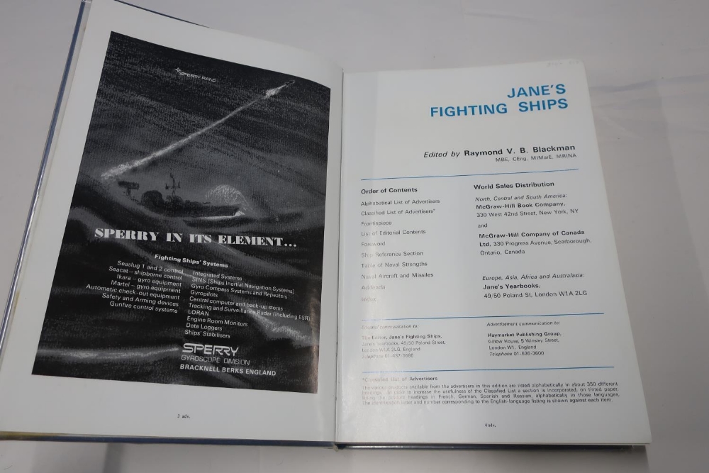 Jane's Fighting Ships 1970 - 71, edited by Raymond V Blackman, blue cloth in plastic sleeve