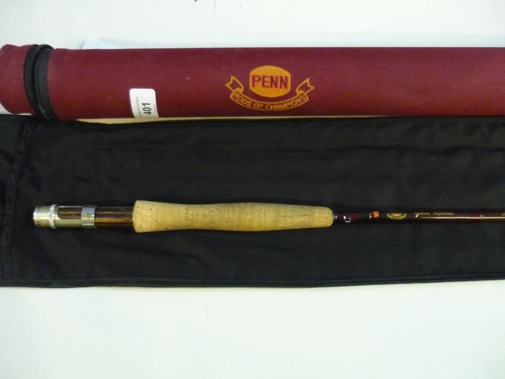 Penn Gold Medal IMS-6790 four piece graphite trout fishing rod #7 line, in bag and Penn travel tube - Image 3 of 3