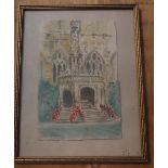 Charles "Charlie" Henry Rogers, "Oriel College Oxford", watercolour, signed in pencil, titled and