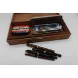 Waterman's and other fountain pens by Sheaffer, Parker and Enzo Varini, quantity of script pens etc