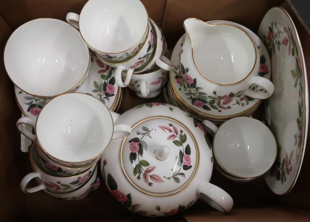 Wedgwood rose pattern part tea service, Tea Goode & Co. cups and saucers, Victorian part tea service