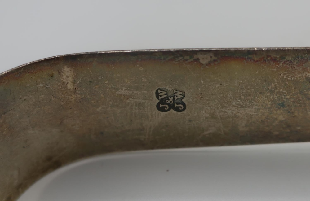 Pair of Victorian Exeter hallmarked silver Fiddle pattern sugar tongs, Exeter 1838 by Josiah & James - Image 3 of 3