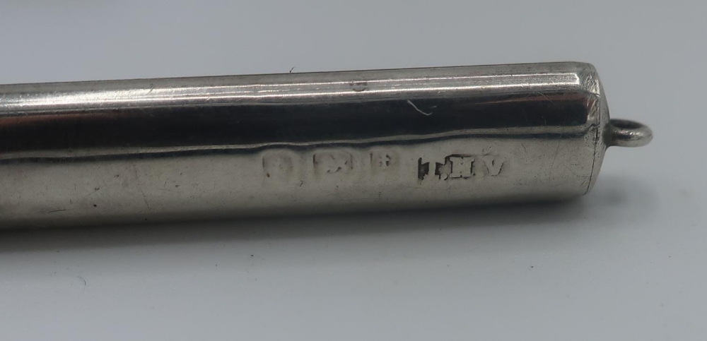 Two Edwardian silver pencils, Birmingham 1905-8, Mother of Pearl aide-memoire and a Mother of - Image 3 of 4