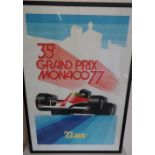 1977 Monaco Grand Prix poster 22nd May, printed by Imp.Arte, Paris-Musee de L'automobiliste (100cm x