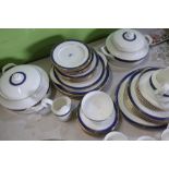 Royal Doulton Regalia pattern tea and dinner service for six, including two tureens and covers,