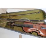 "The Maidstone" violin by John Murdoch & Co with two piece back, in fitted case with two bows, (