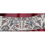 Wool crewel work pelmet with floral pattern (320cm x 41cm)