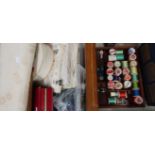Box of various sewing equipment items