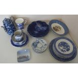 Victorian porcelain dressing table set with gilt decoration, a Royal Copenhagen ashtray, other