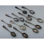 Set of six, George III hallmarked silver teaspoons, bright cut Old English pattern, London 1802