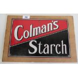 Rectangular mounted Coleman's Starch advertising metal sign (30.5cm x 20.5cm)
