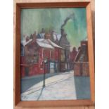 Charles "Charlie" Henry Rogers, "Snow Scene", oil on board, signed and dated 1969, titled verso (5cm